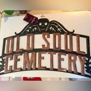 Old Soul Cemetery Metal Wall Art/Sign - Black and Brown